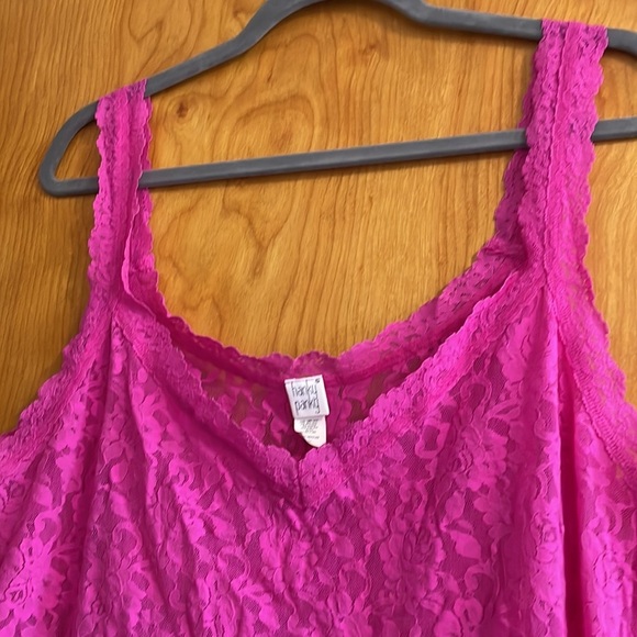 Hanky Panky Pink Plus Size Signature Lace V-Neck Chemise Nightgown Dress Size 2X - Picture 6 of 6
